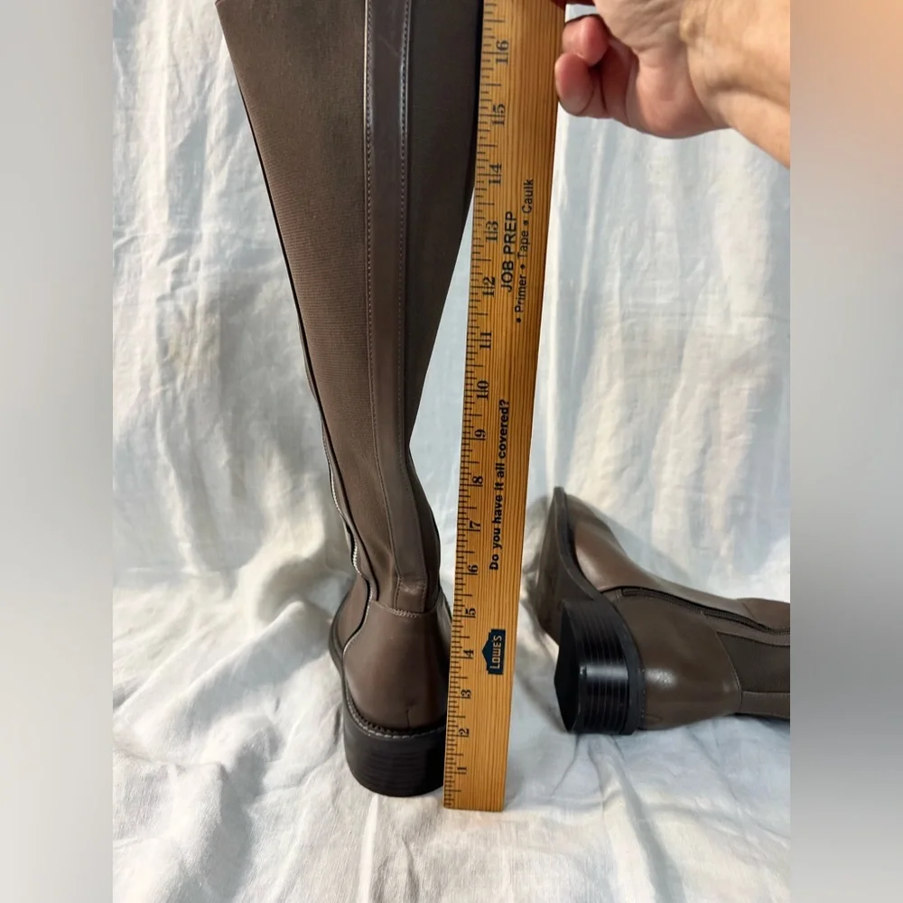 Brown Knee-High Zipped Boots - Picture 8 of 16